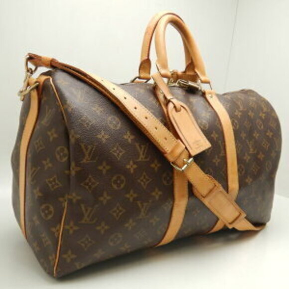 Louis Vuitton Keepall Bandouliere 60 Monogram Duffle Boston  LOUIS VUITTON Monogram Keepall Bandouliere Boston Bag Brown